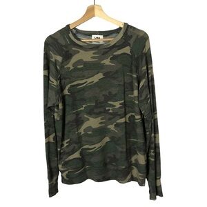 LNA Green Crew Neck Camo Long Sleeve T-Shirt L